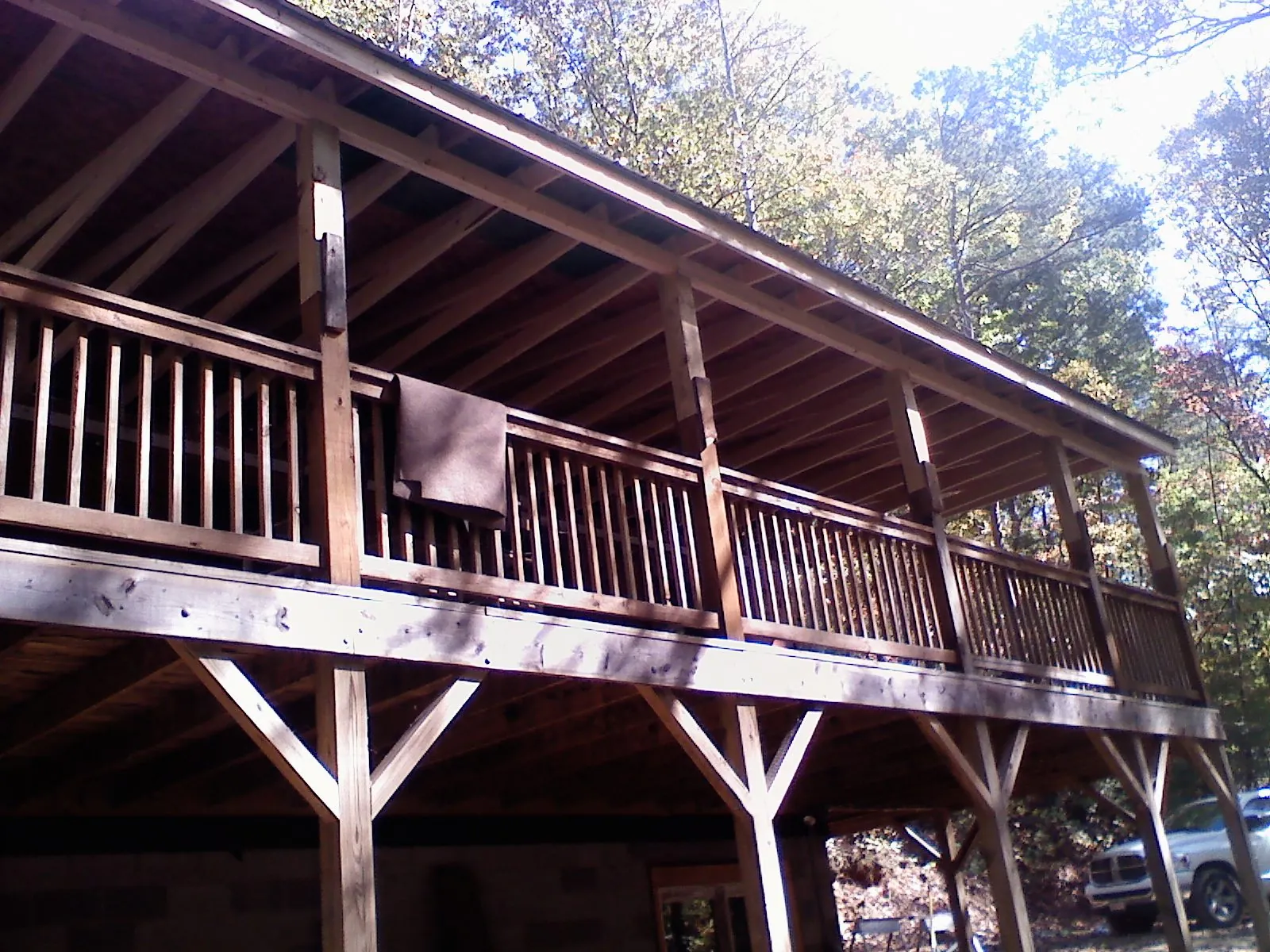 Timber framing under a new elevated porch and deck — Roof Leak Repair in Crest Hill by Roofing Brothers